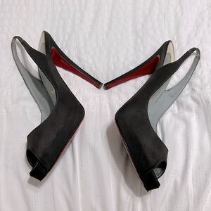 Christian Louboutin Black Satin Heels
